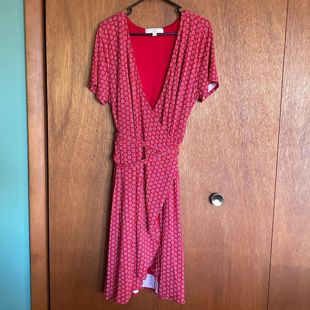 EUC Loft Plus Wrap Dress